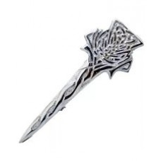 Celtic Knotwork Shape Kilt Pin Crest Mounted Chrome